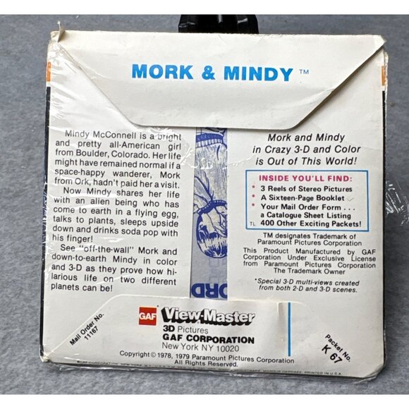 GAF View-Master Showtime Mork & Mindy 3-Reel Set Booklet Mail Order Form 1979 - Picture 2 of 16